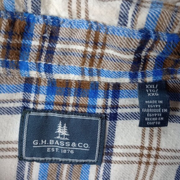 G.H Bass Co. 2XL MEN'S LONG-SLEEVE PLAID FLANNEL SHIRT - Picture 3 of 8